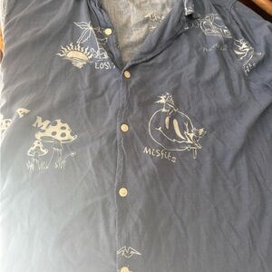Brooklyn Cloth Short Sleeve Button Down Mens XL Blue Misfits Shirt